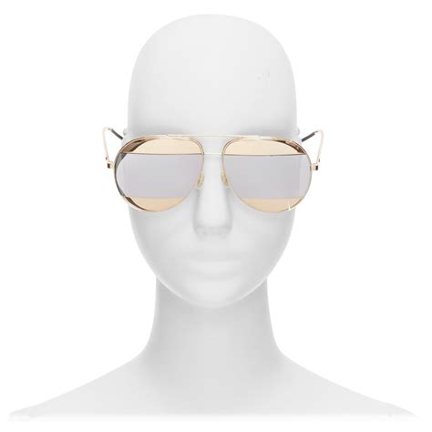 dior split gold|CHRISTINA DIOR Dior Split 1 gold metal mirrored silver aviator .